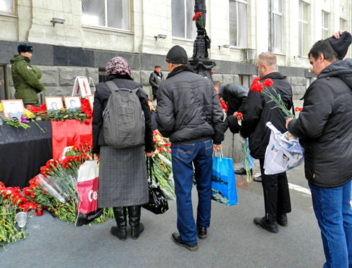 Прощание с жертвами терактов. Волгоград, 1 января 2014 г. Фото Татьяны Филимоновой для "Кавказского узла"