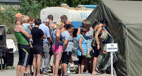 Беженцы из Украины в палаточном городке в Ростовской области. Август 2014 г. Фото Олега Пчелова для "Кавказского узла"