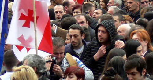 Митинг «Единого Национального Движения». Фото Патимат Махмудовой для "Кавказского узла". Тбилиси, март 2013 г. Фото Патимат Махмудовой для "Кавказского узла"