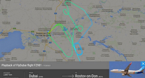 Маршрут движения самолета Boeing-738 перед падением. Фото: Twitter.com/flightradar24