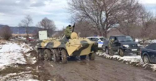 Спецоперация в станице Зеленчукская. 18 декабря 2017 года. Фото пресс-службы Национального антитеррористического комитета http://nac.gov.ru/