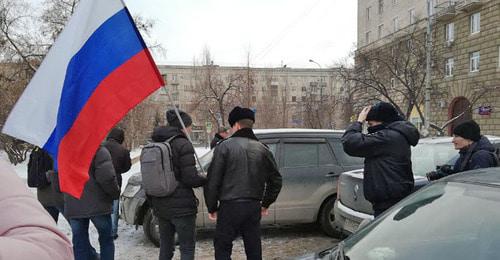 Несогласованное шествие в поддержку общероссийской "Забастовки избирателей" в Волгограде. 28 января 2018 г. Фото Татьяны Филимоновой для "Кавказского узла"