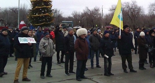 Митинг за отставку Трапезникова. Элиста, 5 января 2020 года. Фото Алены Садовской для "Кавказского узла"