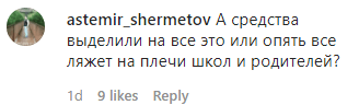 Скриншот комментария к сообщению прокуратуры о том, что школы в Прохладном не закупили средства защиты от коронавируса, https://www.instagram.com/p/CEW1IU9lHfA/