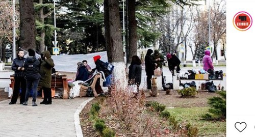 Акция протеста с требованием наказать виновных в смерти задержанного Инала Джабиева. Скриншот ://www.instagram.com/p/CInMIvQrmPz/