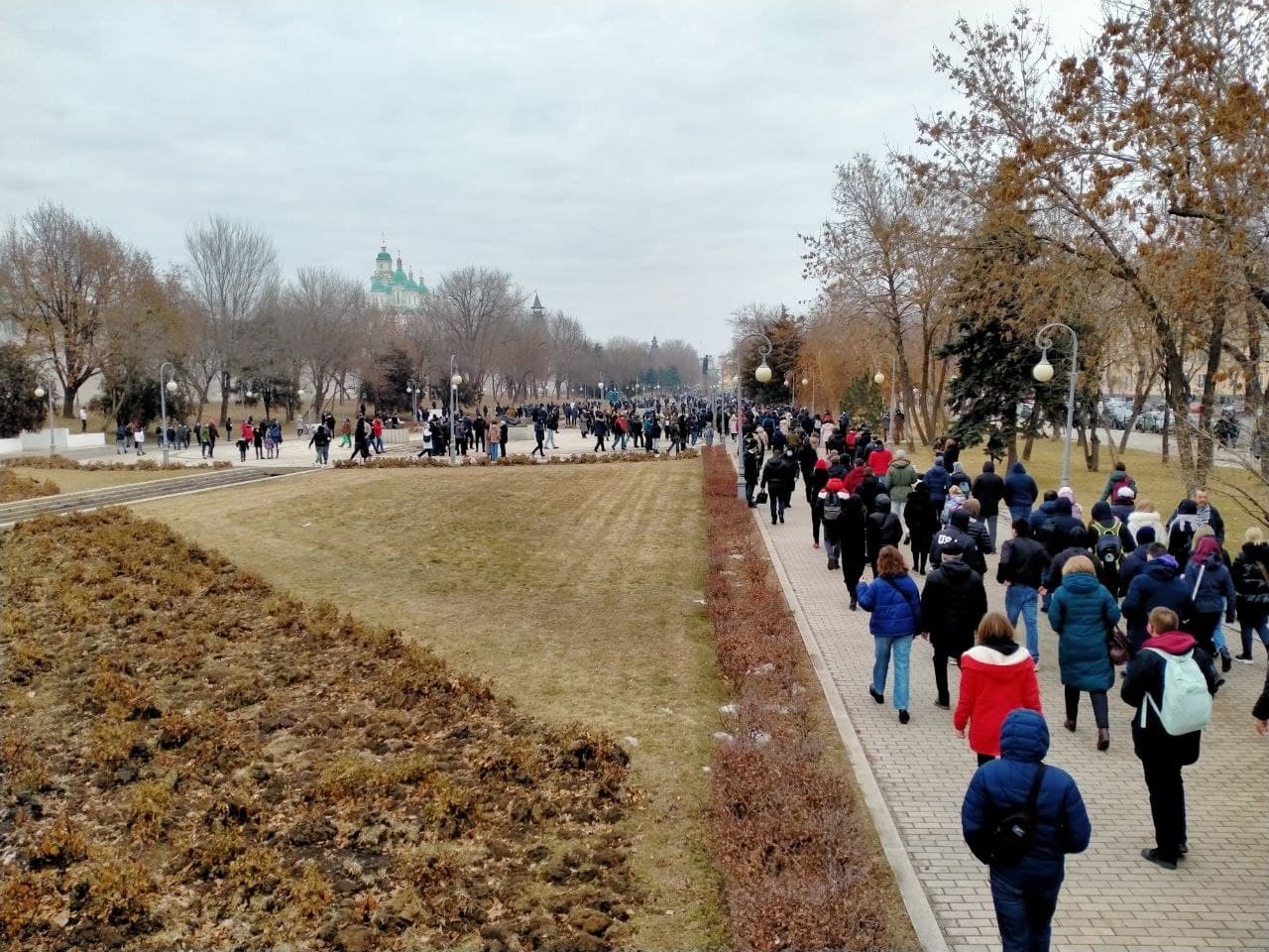 Акция в поддержку Алексея Навального в Астрахани 23 января 2021 года. Фото Алены Садовской для "Кавказского узла"