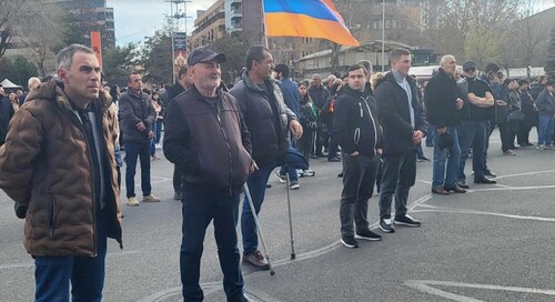 Участники митинга беженцев из Нагорного Карабаха. Ереван, 20 марта 2024 года. Фото Алвард Григорян для "Кавказского узла".