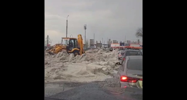 Последствия ливня с градом в Нальчике, стоп-кадр видео телеграм-канала Казбека Кокова, https://t.me/Kokov_Kazbek/4247