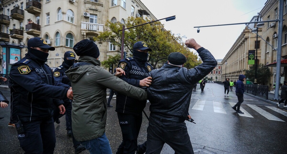 Задержание участников акции в Баку. Фото Азиза Каримова для "Кавказского узла"